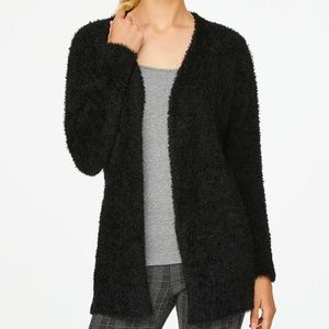NWT Loft Black Fuzzy Open Cardigan - Size MP